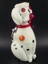 Vintage Murano Art Glass Somerso Red scarf Dalmatian Puppy Dog 5.5