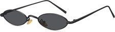 MEETSUN Vintage 90s Small Oval Sunglasses For Women Men Small, C10-black-gray  picture
