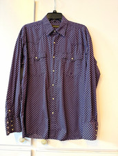 Vintage Men’s Long Sleeved Purple Roper Western Shirt with Pearl Buttons Size M picture