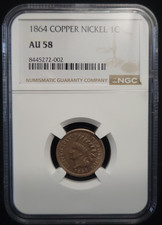 1864 CuproNickel Indian Head Cent 1C NGC AU58 | Civil War Era Penny CN picture