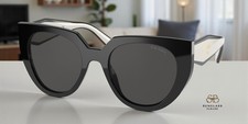 PRADA PR 14WS 09Q5S0 Cat Eye Black/Talc Dark Grey 52 mm Women's Sunglasses picture