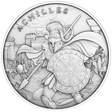1 Troy oz Achilles Design .999 Fine Silver Round picture