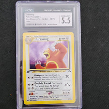 CGC 5.5 Ursaring 15/75 Holo 1st Edition 2001 Neo Discovery Pokemon Card SWIRL picture