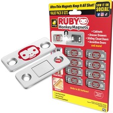 RUBY Monkey Magnets Ultra-Thin Magnetic Plates Keep It All Shut, AS-SEEN-ON-TV picture