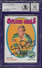 CRAIG PATRICK SIGNED 1971/72 OPC ROOKIE #184 INSCRIBED HOF 2001 BAS BGS 10 AUTO picture
