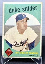 Topps 1959 Duke Snider #20 Los Angeles Dodgers Vintage Baseball Card 💎HOF💎 picture