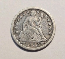 1853 With Arrows  Seated Liberty Dime picture