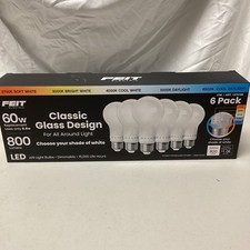 Feit Classic Glass Design 60w Selectable Color Light Bulbs -6 Pack OB picture
