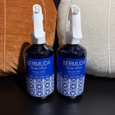 2 Pack BERMUDA BLUE CITRUS Room Mist Air-Freshener With Essential Oil 8oz each picture