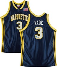 Dwyane Wade Marquette Signed Mitchell & Ness Navy 2002 Jersey w/Insc - LE #1/10 picture