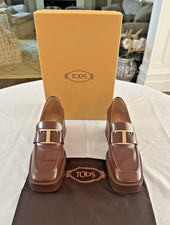 Brand New: TOD'S Mocassino Gomma T75 women sz  39 color Brandy - DS29 picture