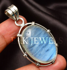 Rainbow Moonstone Gemstone 925 Sterling Silver Handmade Jewelry Pendant 2.10