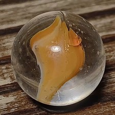 Vintage Peltier Glass VariColor Banana Cat's Eye Marble. Htf Type. 5/8