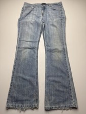 Aeropostale Stretch Flare Jeans Juniors 11/12R Blue Light Wash Frayed Hem Denim picture