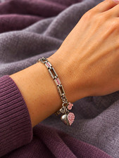 Brighton Power of Pink 2012 Bracelet Pink Crystal Heart Breast Cancer picture