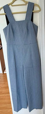 Club Monaco Blue/Black Houndstooth Square Neck Sleeveless Jumpsuit Size 4 picture