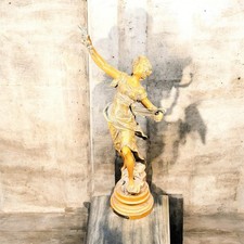 Spelter sculpture titled 'La Gloire' after Auguste Moreau picture