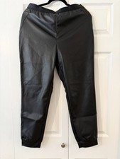 $425 Wolford Vegan Leather Trousers Joggers Elastic Waistband Pockets Black M picture