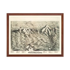 Old Map of White Mountains, NH 1890 - Vintage White Mountain picture