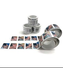 Two (2) Rolls Of 100 Stamps, American Flag First Class US Postage Stamps picture