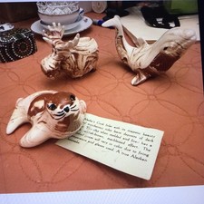 Vintage Alaskan Marbled Clay Animal Set Seal Moose Whale picture