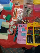 Lot #24 Vintage Sewing Notions Lot Singer Needles Metal Bobbins 3 Button Covers picture