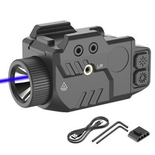 SOLOFISH 800lm Flashlight & Red/Green/Blue Laser Sight Combo Pistol Rechargeable picture