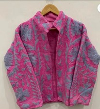 Women’s Pink Floral Embroidered Suzani TNT  Jacket Bohemian Ethnic Coat For Love picture