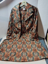 Vintage 1970s Henri Skirt Set Woman's 7/8 Polyester Paisley Hippy Retro picture