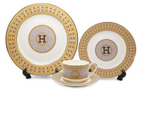 Imperial  Porcelain 16-pc 'Mosaic' Dinner Set, Luxury Bone China Service for 4 picture