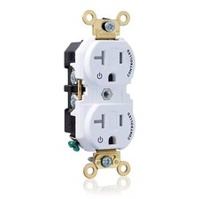 Leviton 5362-2Pw Duplex Receptacle Outlet, 20A, White, 125V picture
