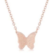 Breanne Rose Gold Stainless Steel Rose Gold Butterfly Necklace picture