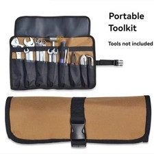 1pc Roll-Up Motorcycle Tool Bag - Pocket Oxford Cloth Organizer with Buckles picture
