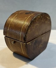 Antique Tiffany & Co Leather Jewelry Presentation Box Brass Push Button picture