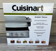 New Cuisinart Griddler Deluxe GR-150P1 Contact Grill/Griddle/Panini Stainless picture