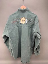 VTG Coldwater Creek Horses Buffalo Southwestern Made In USA Green Size XL picture