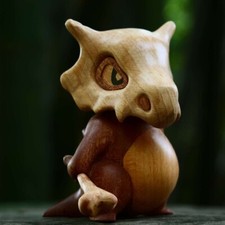 「DIY PACK, Tools Included」Unpolished Wooden Cubone Figurine-Pokemon picture