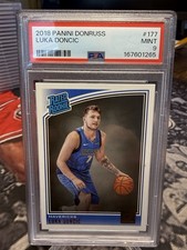 2018 Panini Donruss Luka Doncic Rated Rookie RC #177 PSA 9 MINT Dallas Mavericks picture
