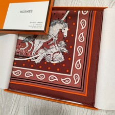 HERMES Carre 55 LES MUSTANGS Horse Silk Scarf Bandana 55cm Robert Dallet w/box picture