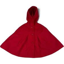 Gymboree Dressed Up Royal Red Toddler Hooded Cape Wool Blend Coat 3T NWT picture