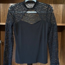 Express Black Lace Detail Top Small picture