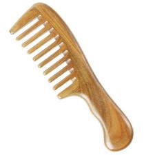 Onedor Handmade 100% Natural Green Sandalwood Hair Dentangler Wooden Combs picture