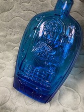 Vintage Blue Masonic Symbol Bottle Federal Eagle, 8.5”,  JP picture