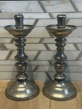 Vintage Pair De campos de Quevedo Candlestick Candle Holder Portugal Pewter picture