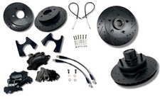 63-87 C10 Rear Disc Brake Kit 5 Lug D/S e-brake Master PV4 Black w/ Front Rotors picture