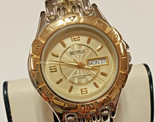 Vintage Benrus Day Date Mens Wrist Watch New Old Stock Display Case & Manual picture