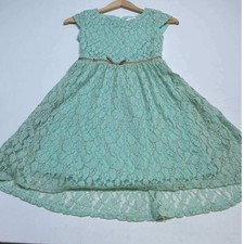 Xhilaration Lace Dress Girls 10/12 Aqua Mint Green Metallic Shimmer Party picture