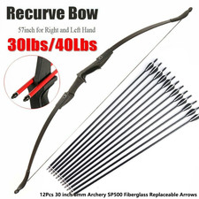 57 inch Takedown Recurve Bow &12Pcs Arrows Set Right Left Hand Archery Hunting picture