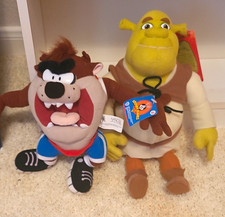 Vintage 90s Y2K Plush Lot Shrek 2 DreamWorks Hasbro 1996 Space Jam Taz WB Tags picture