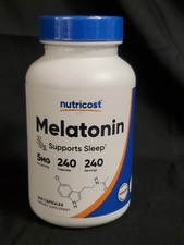 Nutricost Melatonin 5mg, 240 Capsules - 5mg Per Serving Exp. 04/2028 NEW picture